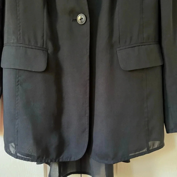 Leith Silk Sheer Long Single Button Blazer with Shoulder Pads Women’s size Small - Picture 5 of 14